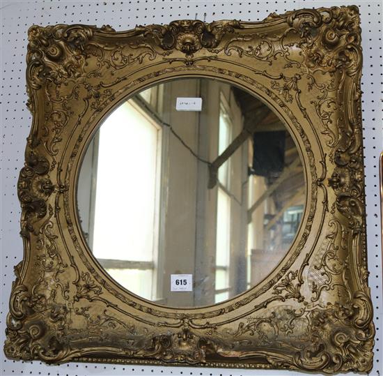 Gilt framed circular mirror